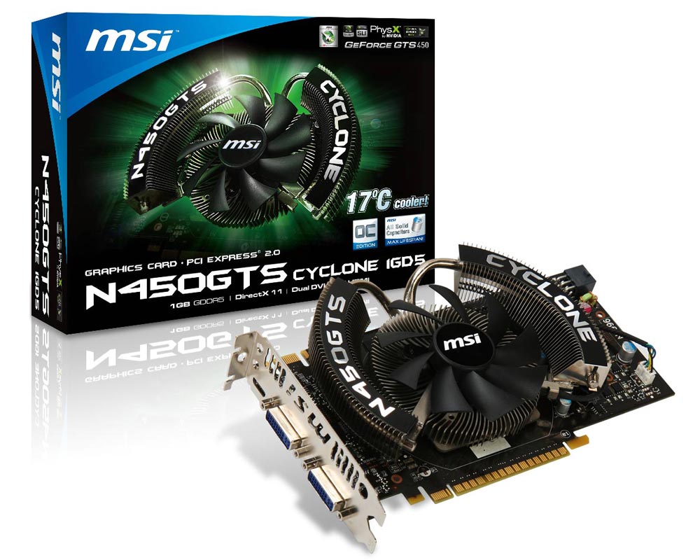 MSI V236-021R graphics card GeForce GTS 450 1 GB GDDR5