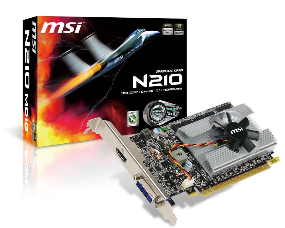MSI N210-MD512 graphics card NVIDIA GeForce 210 GDDR2