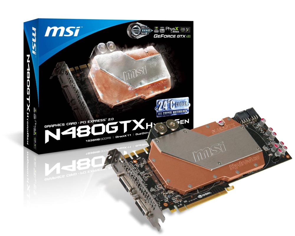 MSI N480GTX HYDROGEN graphics card NVIDIA GeForce GTX 480 1.5 GB GDDR5
