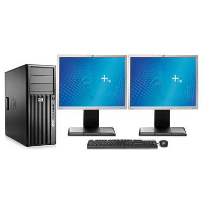 HP Z200 MT + 2 x LP2065 Intel® Xeon® 3000 Sequence X3450 4 GB DDR3-SDRAM Windows 7 Professional Minitower Workstation