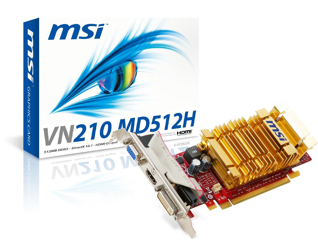 MSI V240-002R graphics card NVIDIA GeForce 210 GDDR2