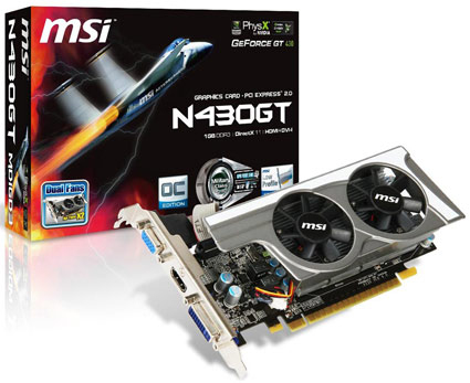 MSI GeForce GT 430 OC NVIDIA 1 GB GDDR3