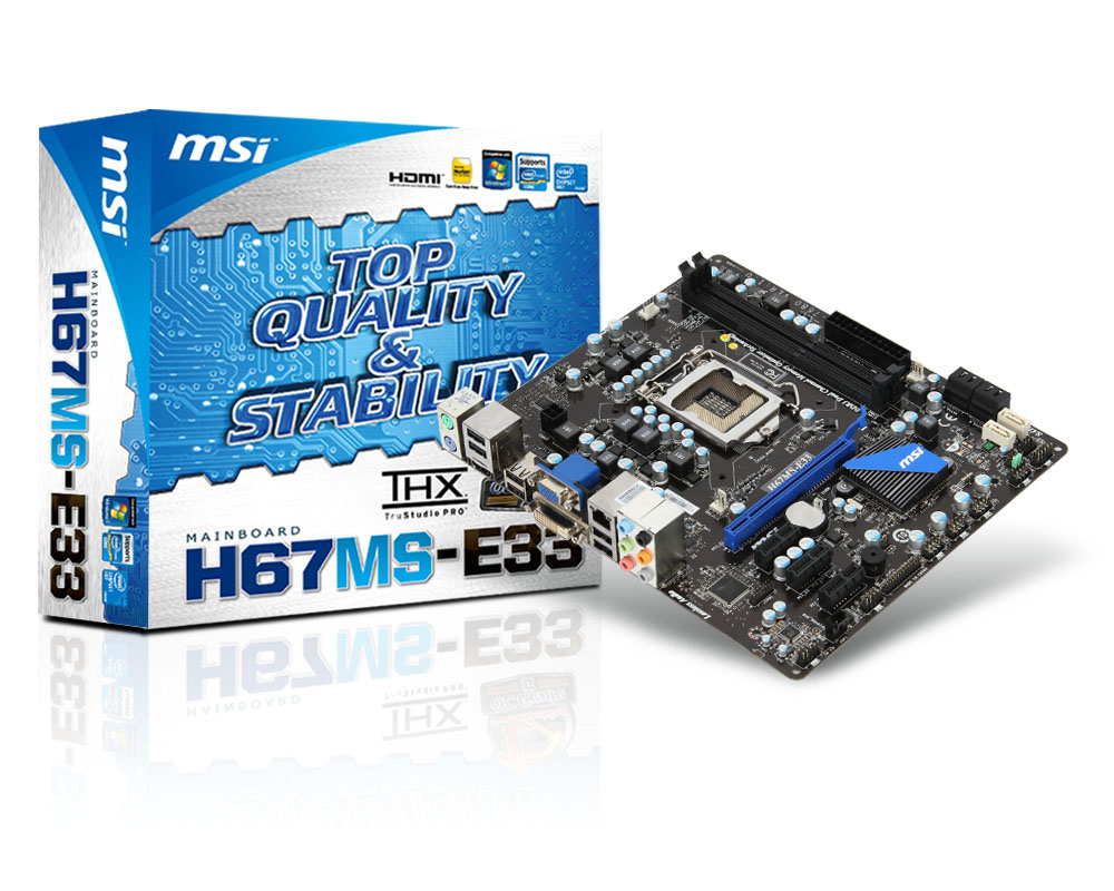MSI H67MS-E33 motherboard LGA 1155 (Socket H2) micro ATX