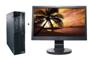 Lenovo ThinkCentre M90 + ThinkVision D186 Intel® Core™ i3 i3-530 2 GB DDR3-SDRAM 320 GB Windows 7 Professional SFF PC Black