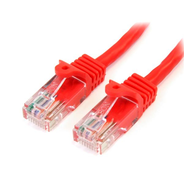 StarTech.com 3 ft Cat5e Red Snagless Crossover RJ45 UTP Cat5e Patch Cable 3ft Patch Cord