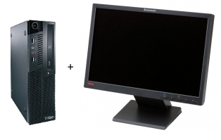 Lenovo ThinkCentre M90 + ThinkVision L197 Intel® Core™ i3 i3-530 2 GB DDR3-SDRAM 320 GB Windows 7 Professional SFF PC Black