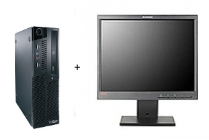 Lenovo ThinkCentre M90 + ThinkVision L1711p Intel® Core™ i3 i3-530 2 GB DDR3-SDRAM 320 GB Windows 7 Professional SFF PC Black