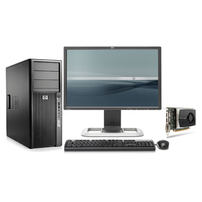 HP Z200 MT + NVIDIA Quadro 2000 + LP2475w Intel® Xeon® 3000 Sequence X3450 4 GB DDR3-SDRAM Windows 7 Professional Minitower Workstation