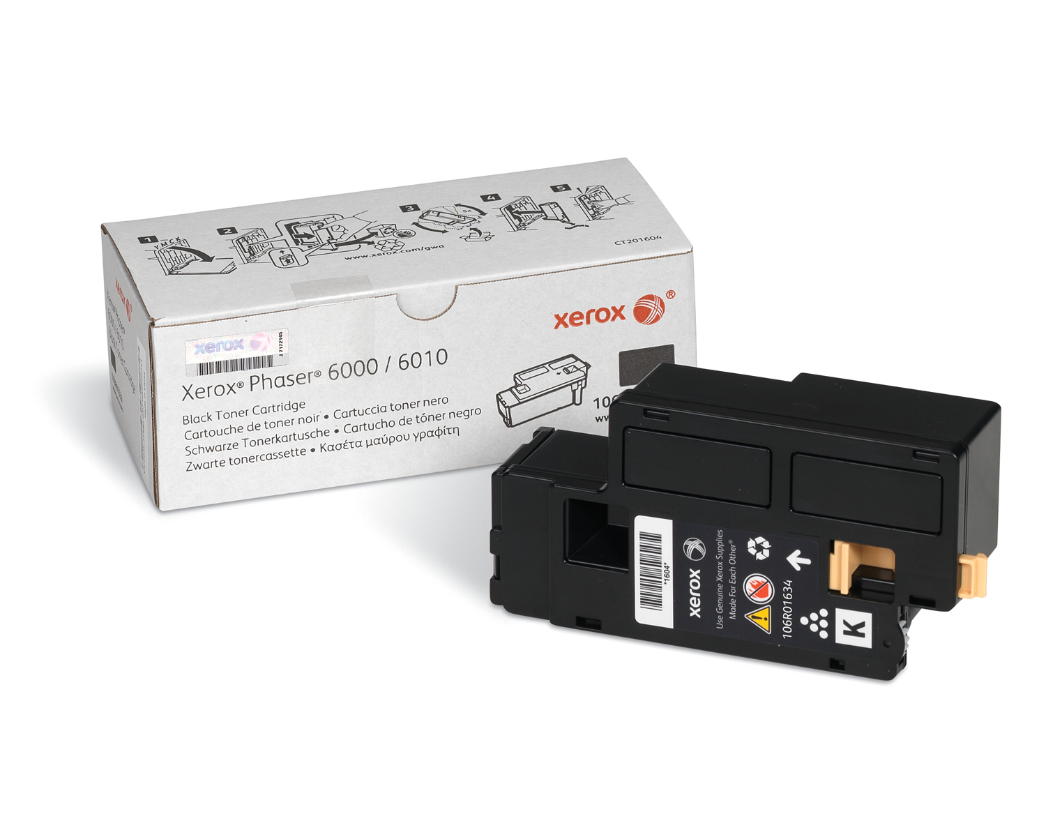 Xerox black toner cartridge, phaser 6000/6010,