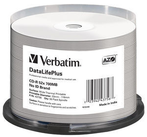 Verbatim CD-R 52x DataLifePlus 700 MB 50 styck