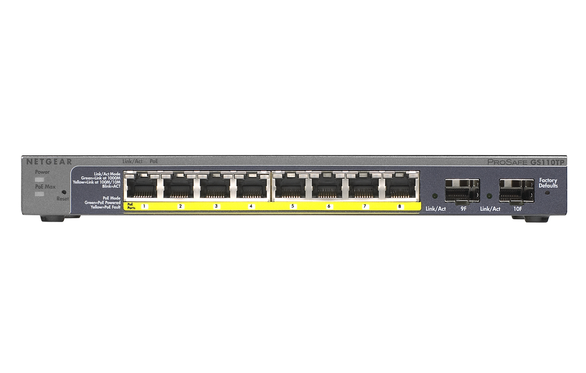 NETGEAR GS110TP Managed Power over Ethernet (PoE)