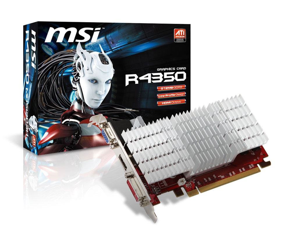 MSI R4350-MD512H/D3 graphics card AMD Radeon HD4350 0.5 GB GDDR3