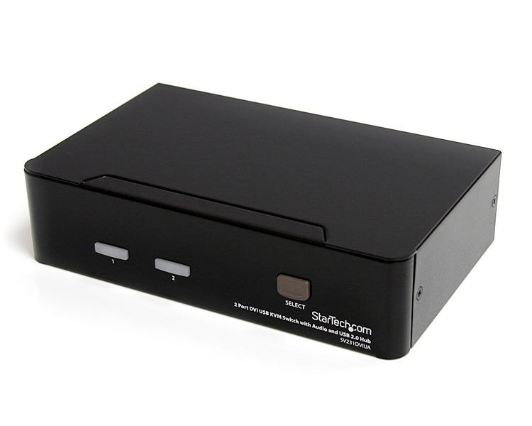 StarTech.com 2 Port DVI USB KVM Switch with Audio and USB 2.0 Hub (SV231DVIUA) - KVM / audio / USB switch - 2 x KVM / audio / USB - 1 local user - desktop - for P/N: IM12D1500P, SVA12M2NEUA, SVA12M5NA, USBDVI4N1A10, USBDVI4N1A6
