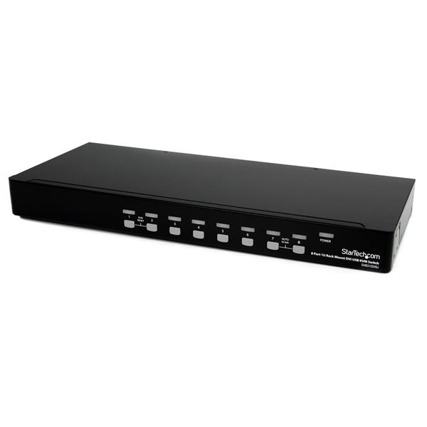 StarTech.com 8 Port 1U Rackmount DVI USB KVM Switch - USB DVI KVM Switch - DVI KVM Switch - USB KVM Switch (SV831DVIU) - KVM switch - 8 x KVM port(s) - 1 local user - rack-mountable - for P/N: RK12OD2, RK2537BKM, RK3236BKF, RK4236BKB, RK4242BK24, RK4242BK30, RKQMCAB12V2