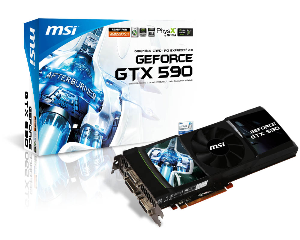 MSI V801-1214R graphics card NVIDIA GeForce GTX 590 3 GB GDDR5