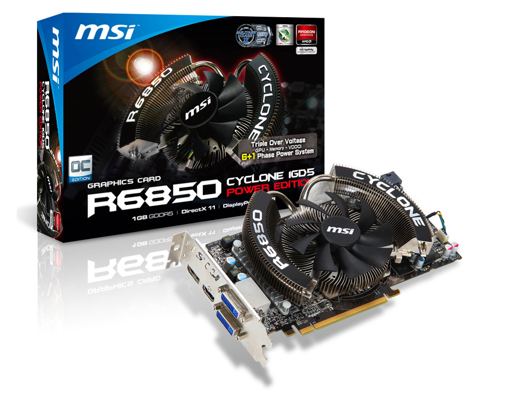 MSI R6850 CYC 1GD5 PE/OC graphics card AMD Radeon HD6850 1 GB GDDR5