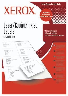 Xerox Labels 21.2 x 38.1 mm A4 100 sheets självhäftande etiketter Vit 65 styck
