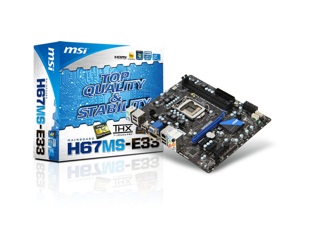 MSI H67MS-E33 (B3) motherboard Intel® H67 LGA 1155 (Socket H2) micro ATX