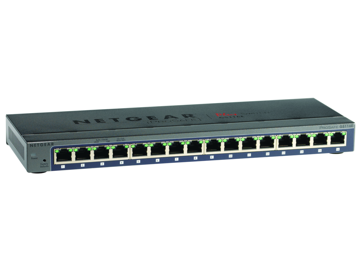 NETGEAR GS116E Managed Power over Ethernet (PoE)