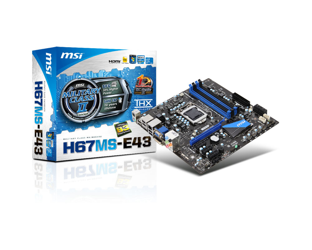 MSI H67MS-E43 (B3) Intel® H67 LGA 1155 (Socket H2) mini ATX