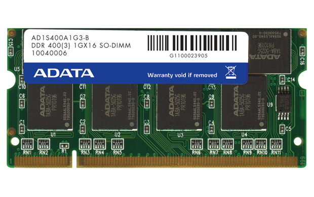 ADATA 512MB PC3200 memory module 0.5 GB 1 x 0.5 GB DDR 200-pin SO-DIMM