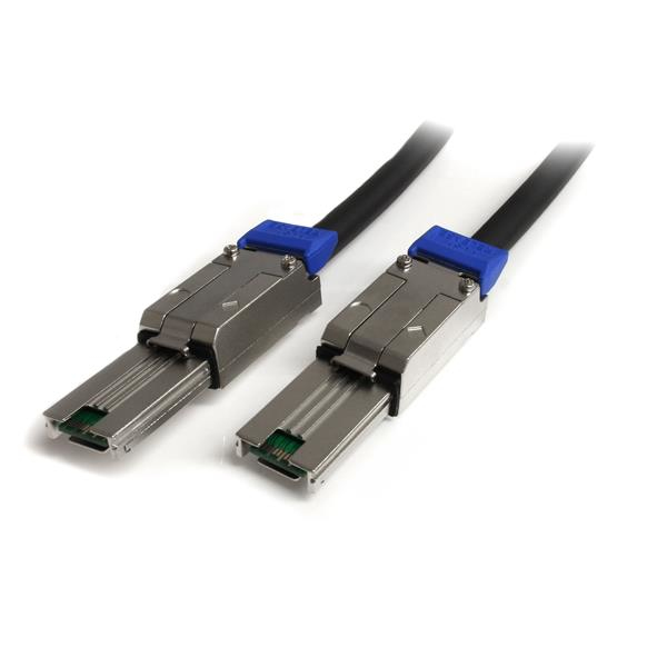 StarTech.com 1m External Mini SAS Cable - Serial Attached SCSI SFF-8088 to SFF-8088 - 2x SFF-8088 (M) - 1 meter, Black (ISAS88881) - SAS external cable - TAA Compliant - SAS 6Gbit/s - 4-Lane - 26 pin 4x Shielded Mini MultiLane SAS (SFF-8088) (P) to 26 pin 4x Shielded Mini MultiLane SAS (SFF-8088) (P) - 1 m - latched - black