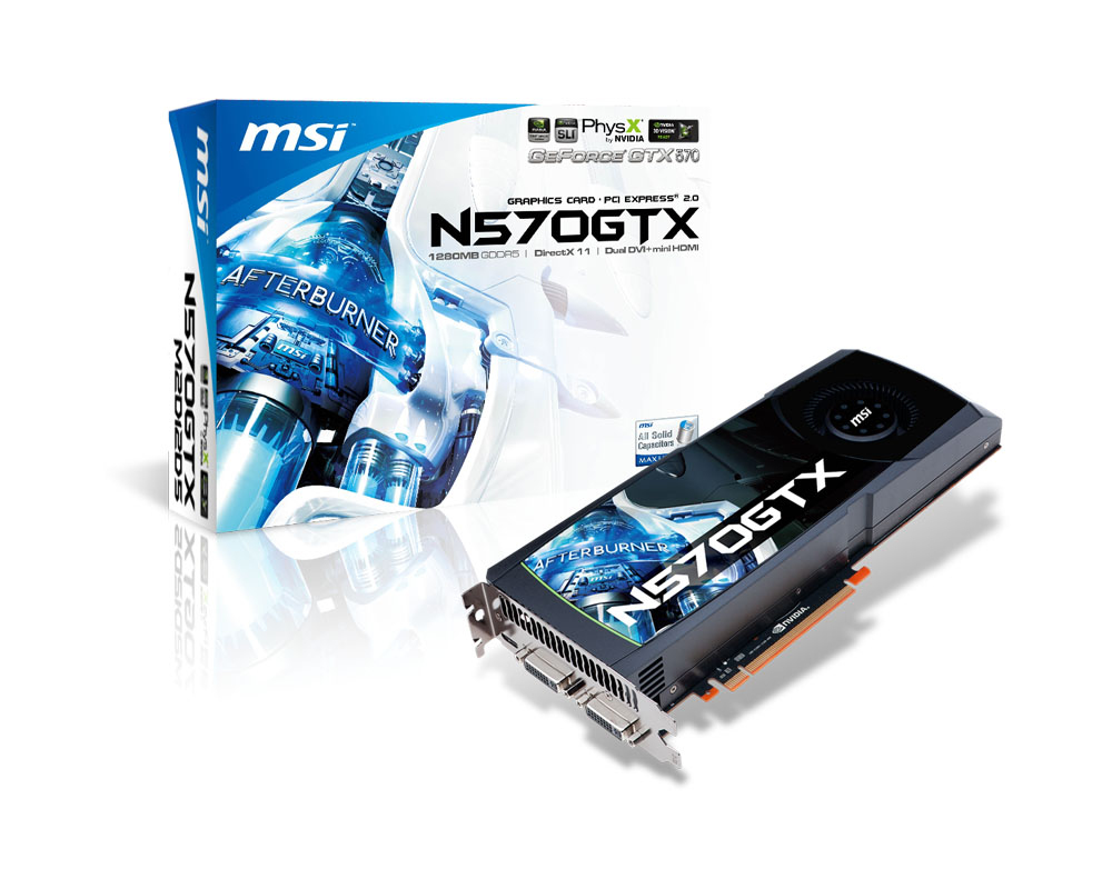 MSI V222-203R graphics card NVIDIA GeForce GTX 570 1.25 GB GDDR5
