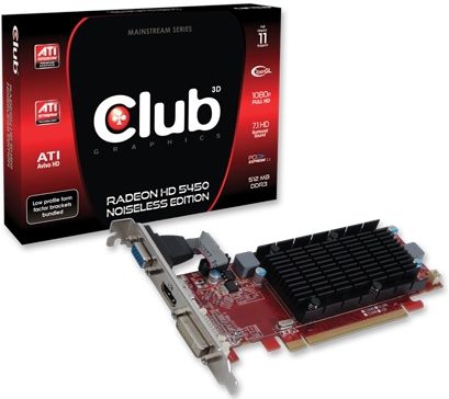 CLUB3D CGAX-5452BLI graphics card AMD Radeon HD5450 0.5 GB GDDR3