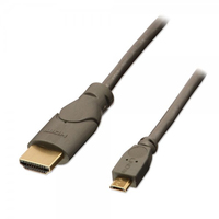 Lindy 0.5m HDMI - USB 2.0 Micro B M/M 0,5 m Micro USB Schwarz, Anthrazit