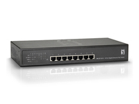 LevelOne 8-Port-Gigabit Ethernet-PoE-Switch, 61.6W, 802.3at PoE+, 4 - GEP-0812