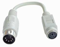 Lindy PS/2 - AT Port Adapter Cable PS/2-Kabel 0,15 m 6-p Mini-DIN 5-p Mini-DIN Grau