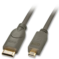 4002888413428 - High Speed HDMI Cable - HDMI-Kabel mit Ethernet - mikro HDMI männlich zu mini HDMI männlich - 15 m - abgeschirmt