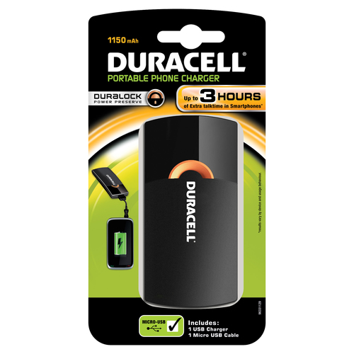 Duracell Mobile Charger Mobilusis telefonas Juoda USB Vidaus, Lauke