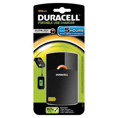 Duracell Mobile Charger Mobilusis telefonas Juoda USB Vidaus, Lauke