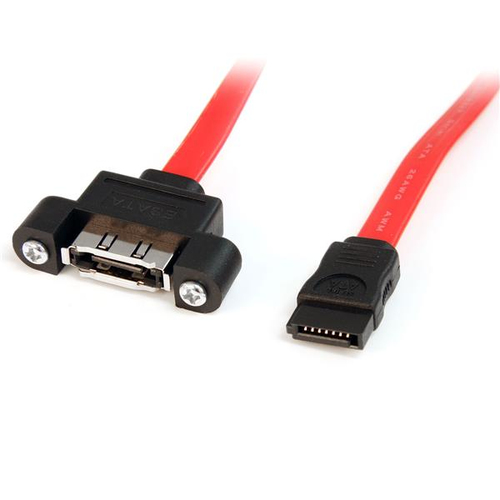 EXTEND YOUR ESATA INTERFACE AND SCREW-MOUNT IT INTO A PANEL - 1FT SATA TO ESATA