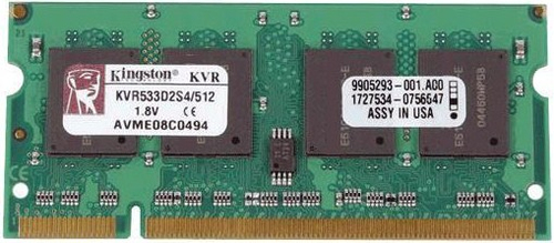 533MHZ DDR2 NONECC CL4 SODIMM - KVR533D2S4/512