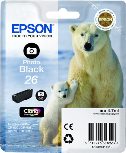 Original Epson 26 Photo Black Ink Cartridge - image 1