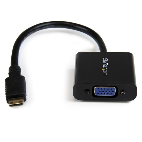 MNHD2VGAE2 StarTechcom Adaptador Conversor de Vídeo Mini HDMI a VGA - 1920x1200 - Activo - Cable Convertidor - Hembra VGA HD15 - Macho Mini HDMI - Vídeo conversor - HDMI - VGA - negro