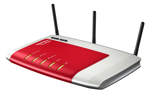 AVM FRITZ!Box 7270 & FRITZ!WLAN USB Stick juhtmevaba ruuter Kiire Ethernet Punane, Valge