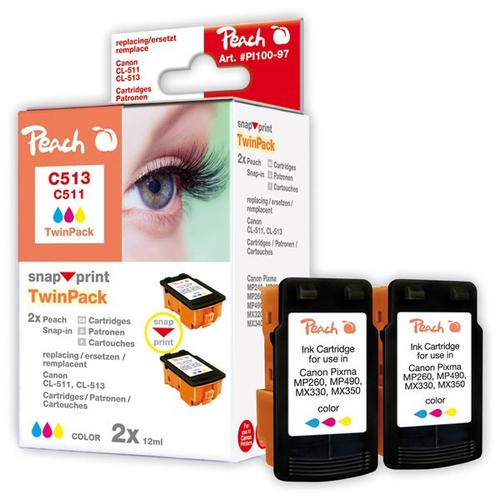 Peach PI100-97 tindikassett 2 tk Tsüaan, Magenta, Kollane
