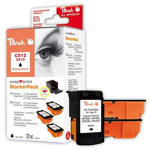 Peach PI100-91 tindikassett 3 tk Must
