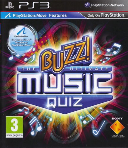 Sony Buzz!: The Ultimate Music Quiz + wired Buzzers, PS3 PlayStation 3