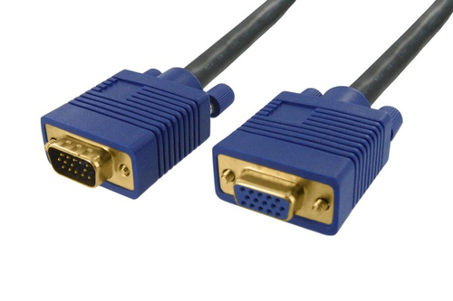 APC HD-15 M/F, 3ft. VGA-kaabel 0,9 m VGA (D-Sub) Must, Sinine
