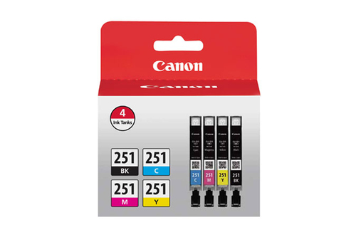 CLI-251 4 COLOR INK PACK FOR THE CANON MG6320, IP7220, MG5420, MX922, MG7120, MG