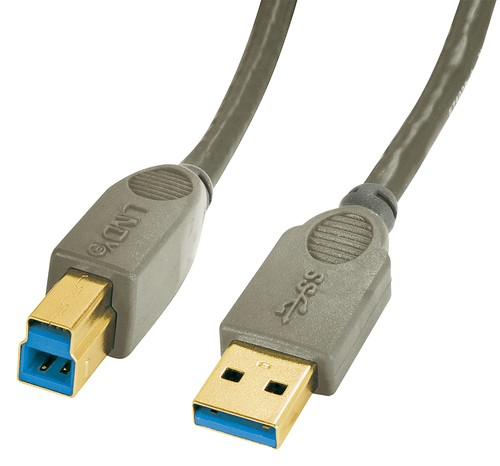 Lindy USB 3.0 A/B 2m USB-kaabel USB 3.2 Gen 1 (3.1 Gen 1) USB A USB B Hall