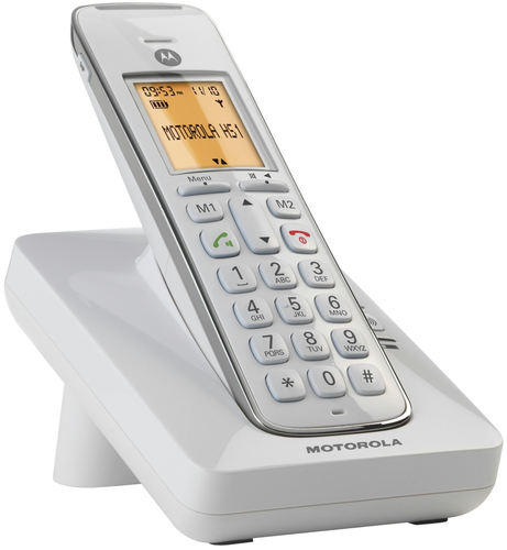 Motorola CD201 Digitaalse juhtmeta tehnoloogia (DECT) telefon Helistaja ID Valge
