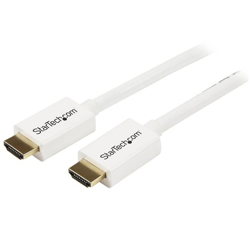 StarTechcom Cable HDMI de alta velocidad de 2m - Macho a Macho - Certificado CL3 Instalación en Pared - Ultra HD 4k x 2k - Blanco - Cable HDMI - HDMI macho a HDMI macho - 2 m - doble blindado - blanco - HD3MM2MW