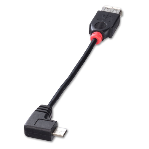 Lindy 31947 USB-kaabel USB 2.0 0,15 m Micro-USB A USB A Must
