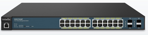 EWS7928P Controlador switch PoE Serie Neutron 24 puertos, (Soporta hasta 50 Puntos de Acceso  de la  Serie Neutron)  <br>  <strong>Código SAT:</strong> 43222600 <img src='https://ftp3.syscom.mx/usuarios/fotos/logotipos/engenius.png' width='20%'> 