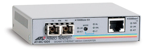 AT-MC1004-10 Allied Telesis AT MC1004 - Transceiver - 1000Base-SX 1000Base-T - RJ-45 - SC multi-mode - external - up to 550 m